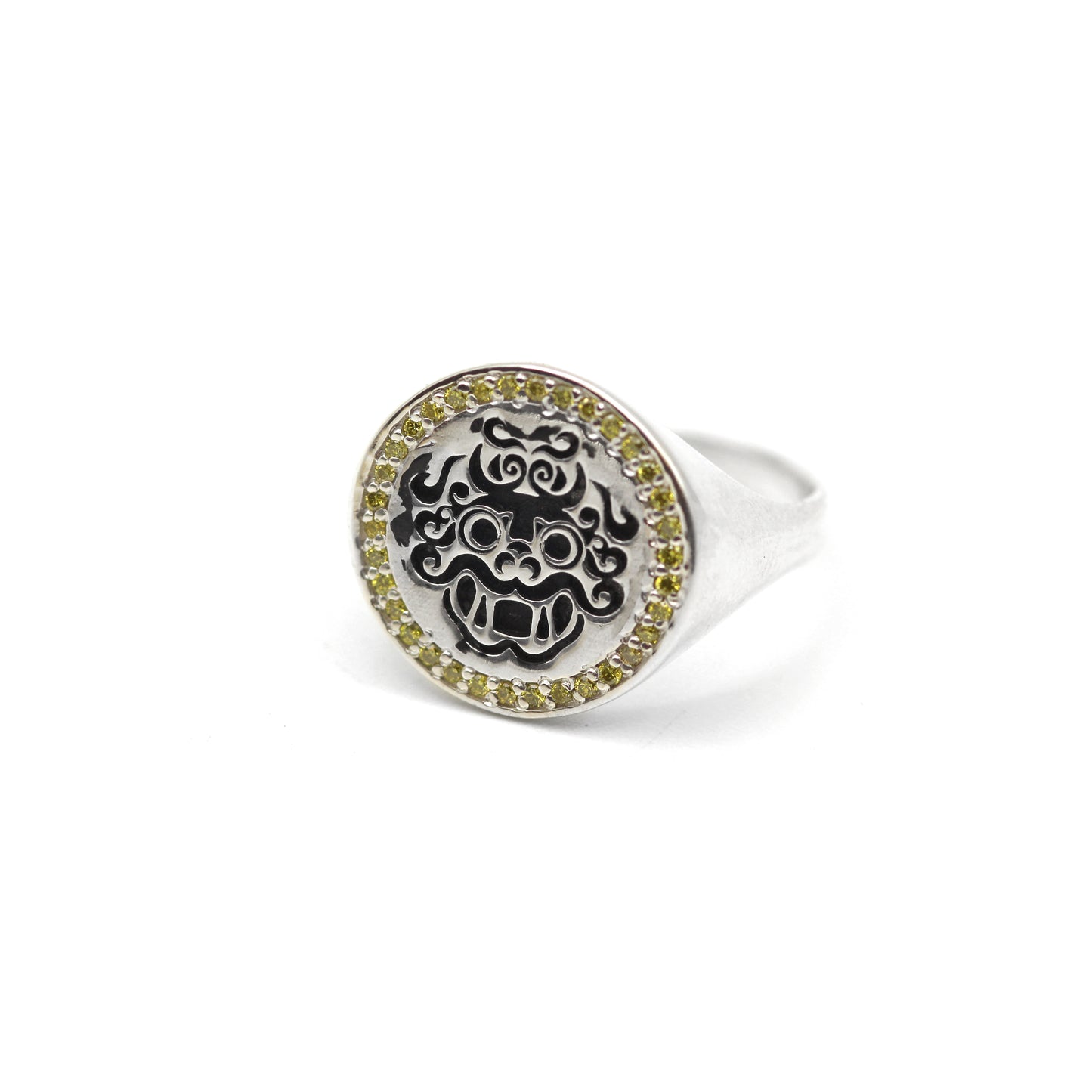 Natural Yellow Diamond Tiger Signet Ring