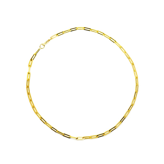 Dainty Paperclip Chain Gold Vermeil Bracelet