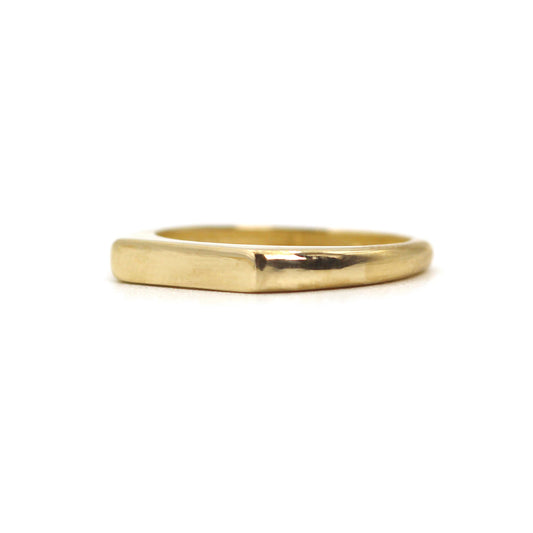 Customized Fingerprint 14k Yellow Gold Bar Signet Ring