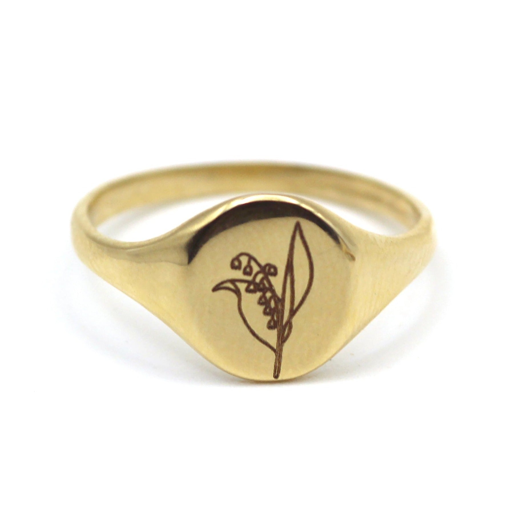 Engravable Gold Signet Ring 14K White Gold / 4.5