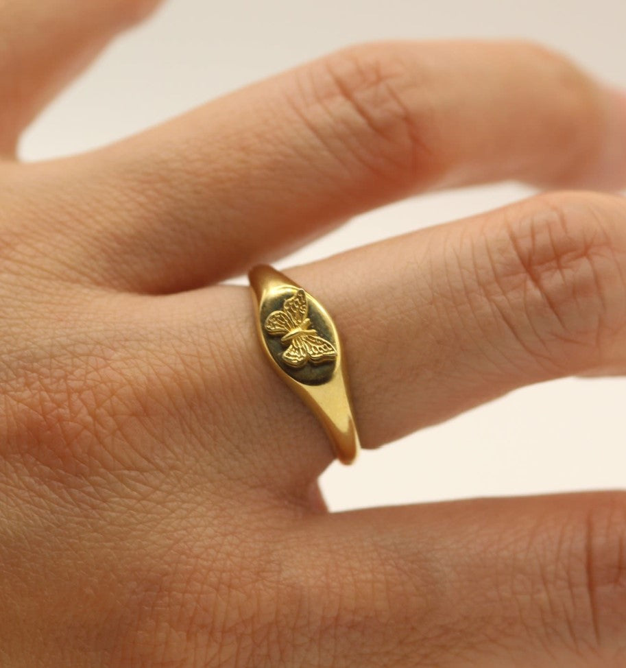 Butterfly Signet Ring