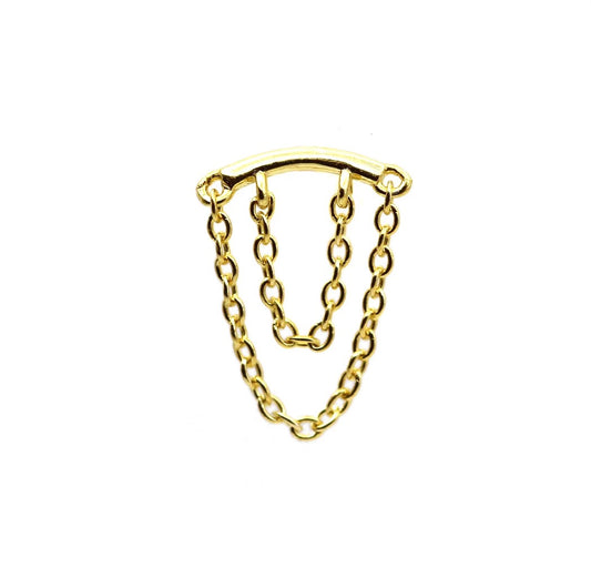 14k Gold Unique Dainty Chain Earrings