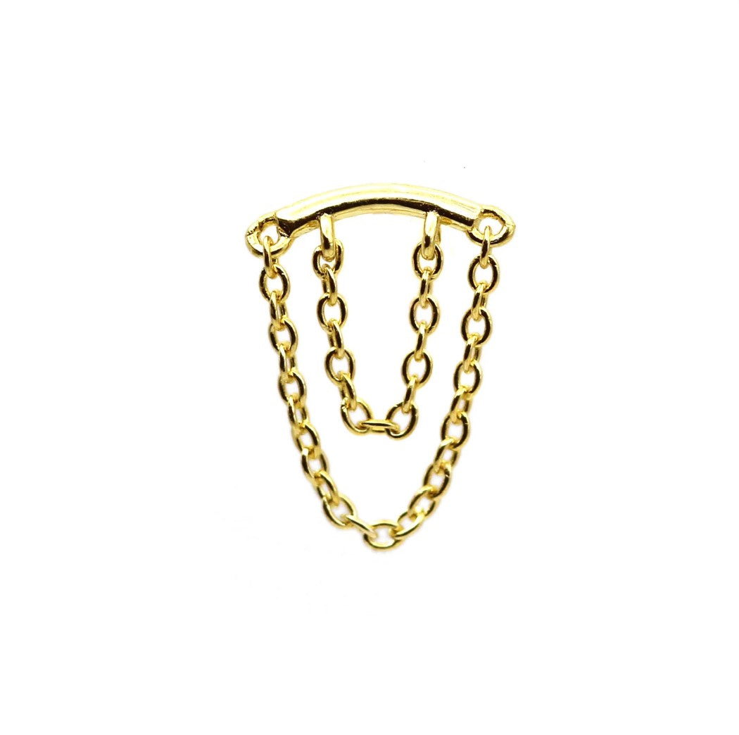 14k Gold Unique Dainty Chain Earrings