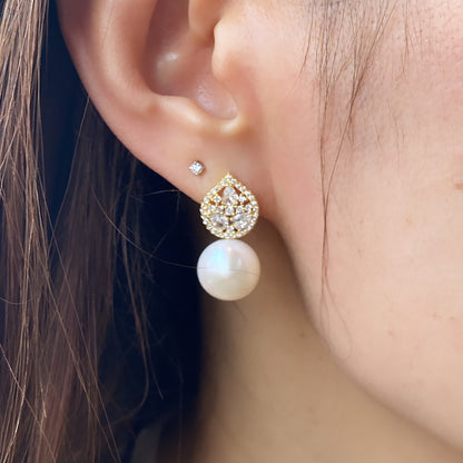 Elegant Shiny Pearl Drop Earrings