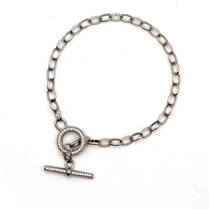 Special hook lock Sterling silver designer bracelet
