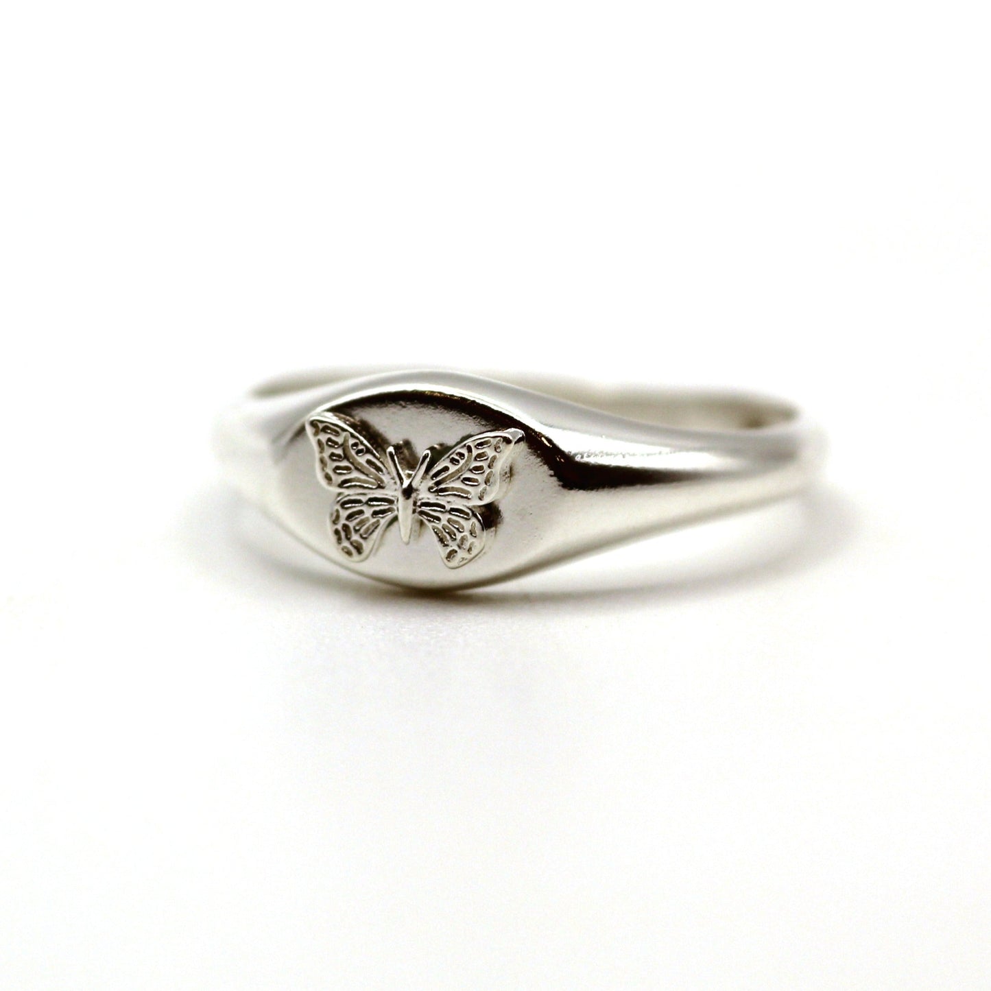 14k Butterfly Signet Gold Ring