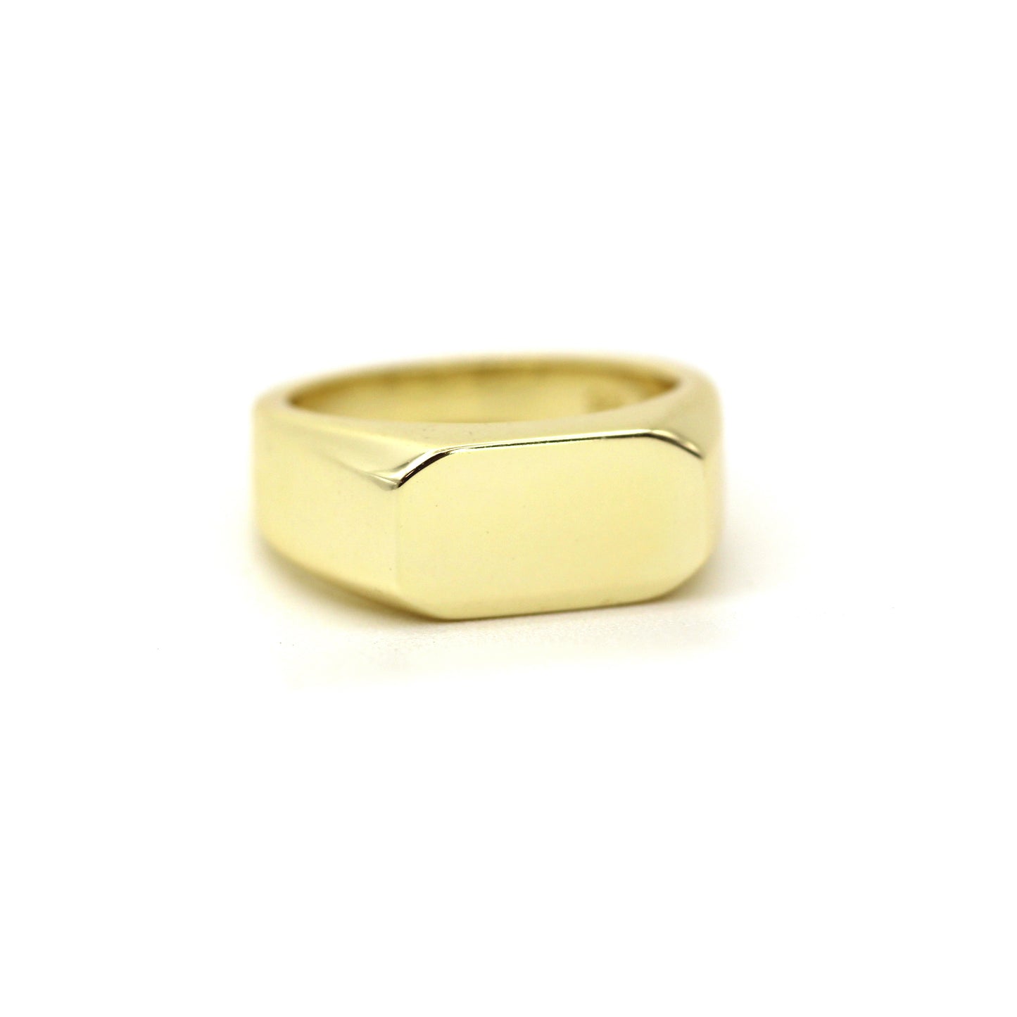 14k Yellow Gold Bold Signet Ring