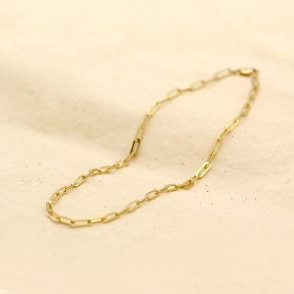 Dainty Paperclip Chain Gold Vermeil Bracelet