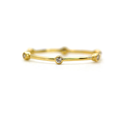 Timeless Simple Bezel Setting Diamond Yellow Gold Ring