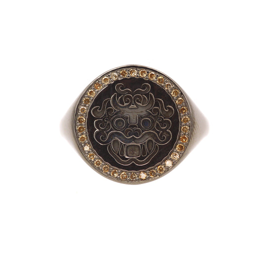 Customized Engraving Black Dragon Siget Ring