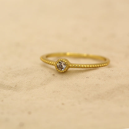 14k Natural Diamond Antique 14K Yellow Solid Gold Ring