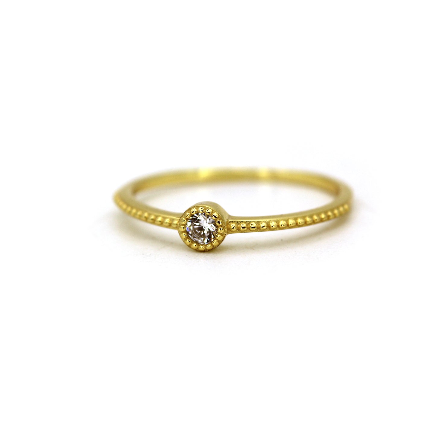 14k Natural Diamond Antique 14K Yellow Solid Gold Ring