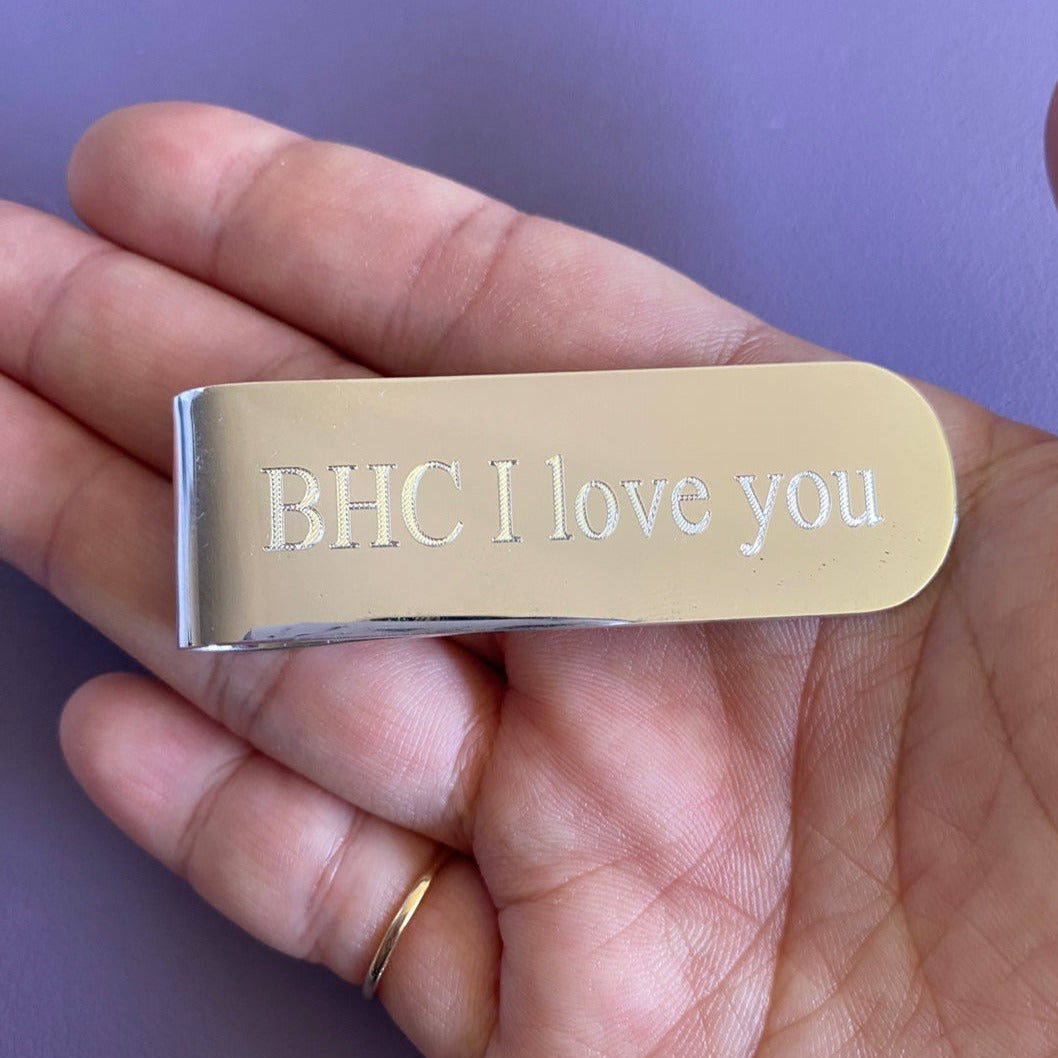 Customized order for Michelle - Platinum Customized Engraving Money Clip