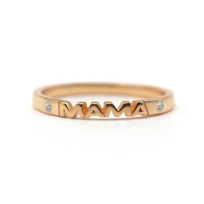 14k Mama Diamond Gold Ring