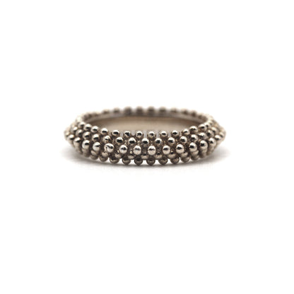 Sterling Silver Handmade Gold Ball Texture Ring