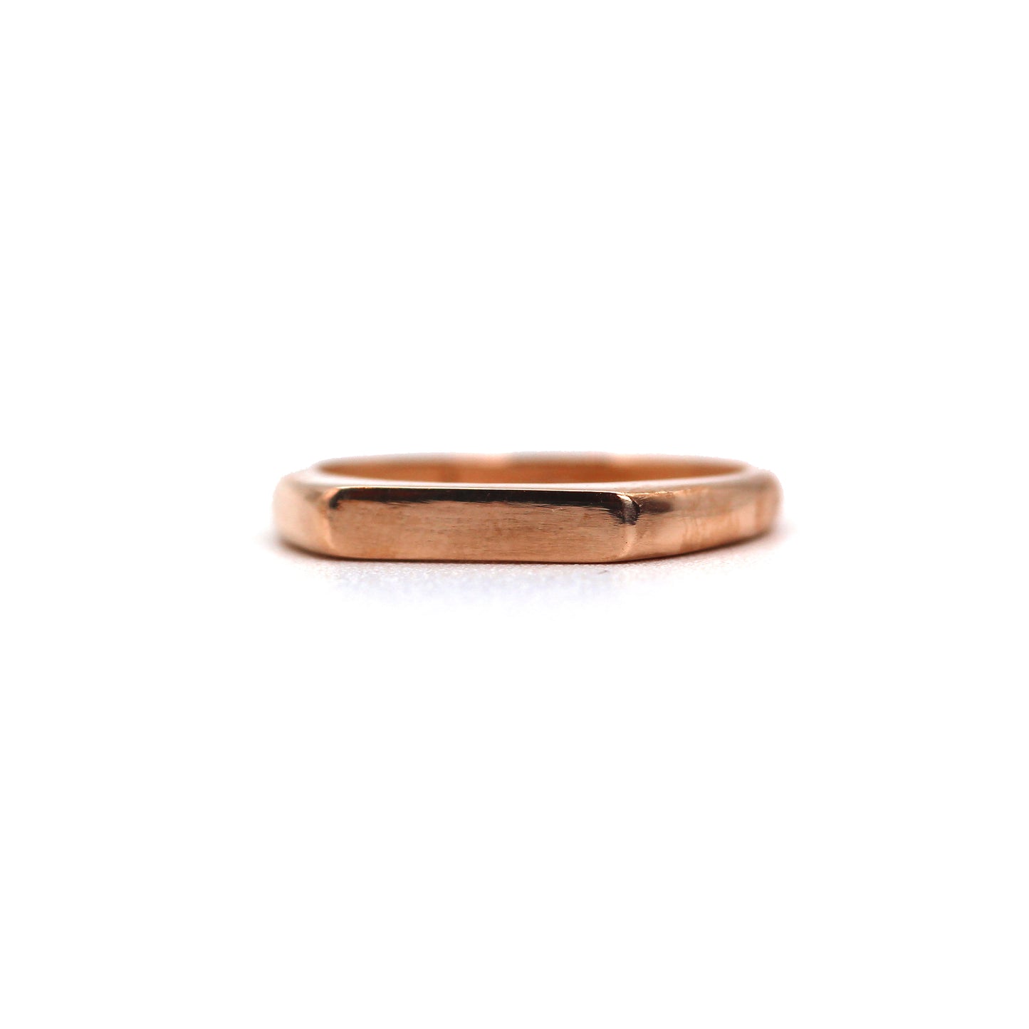 14k Rose Gold Bar Signet Ring