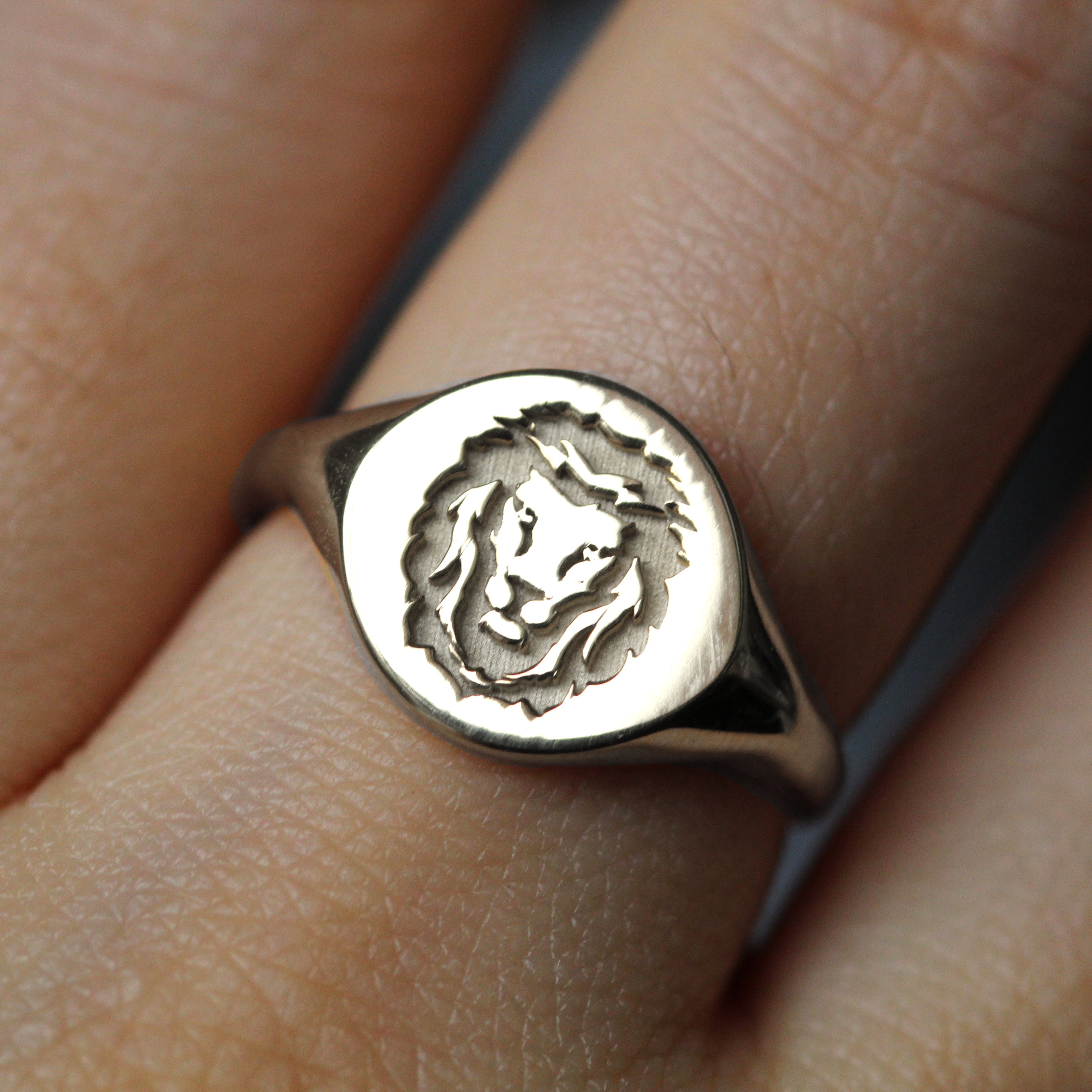 Lion Head Ring Men Signet Ring Sterling Silver Ring Animal Ring Biker Mens  Ring | eBay