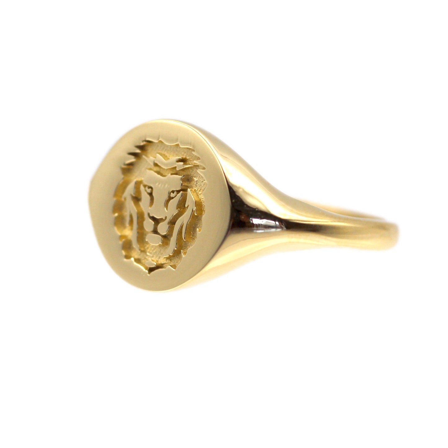 18k Lion Signet Gold Ring