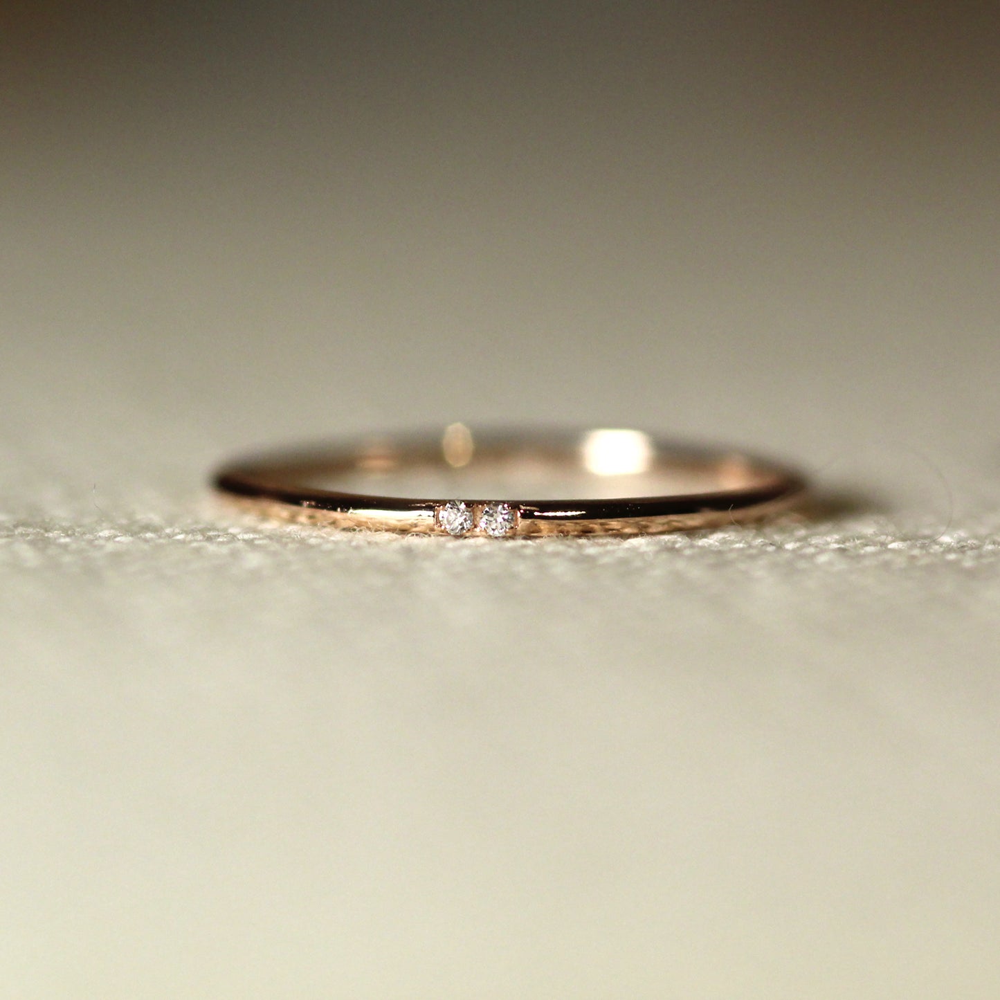 14k Tiny 2 Diamonds Gold Ring