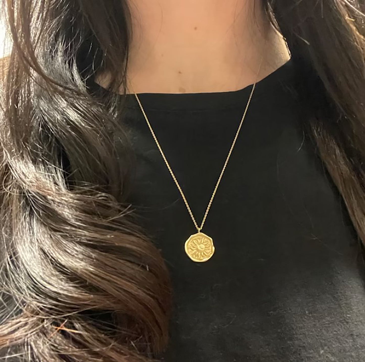 14k Sun And Moon Gold Necklace