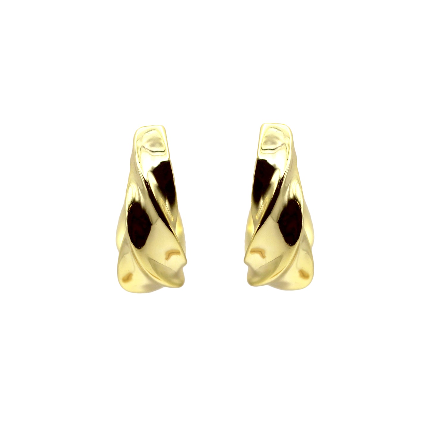 Handmade Twist Gold Hoop Earrings