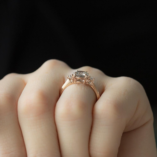 Unique Salt and Pepper Diamond Engagement Ring
