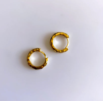Hammered textured hoops