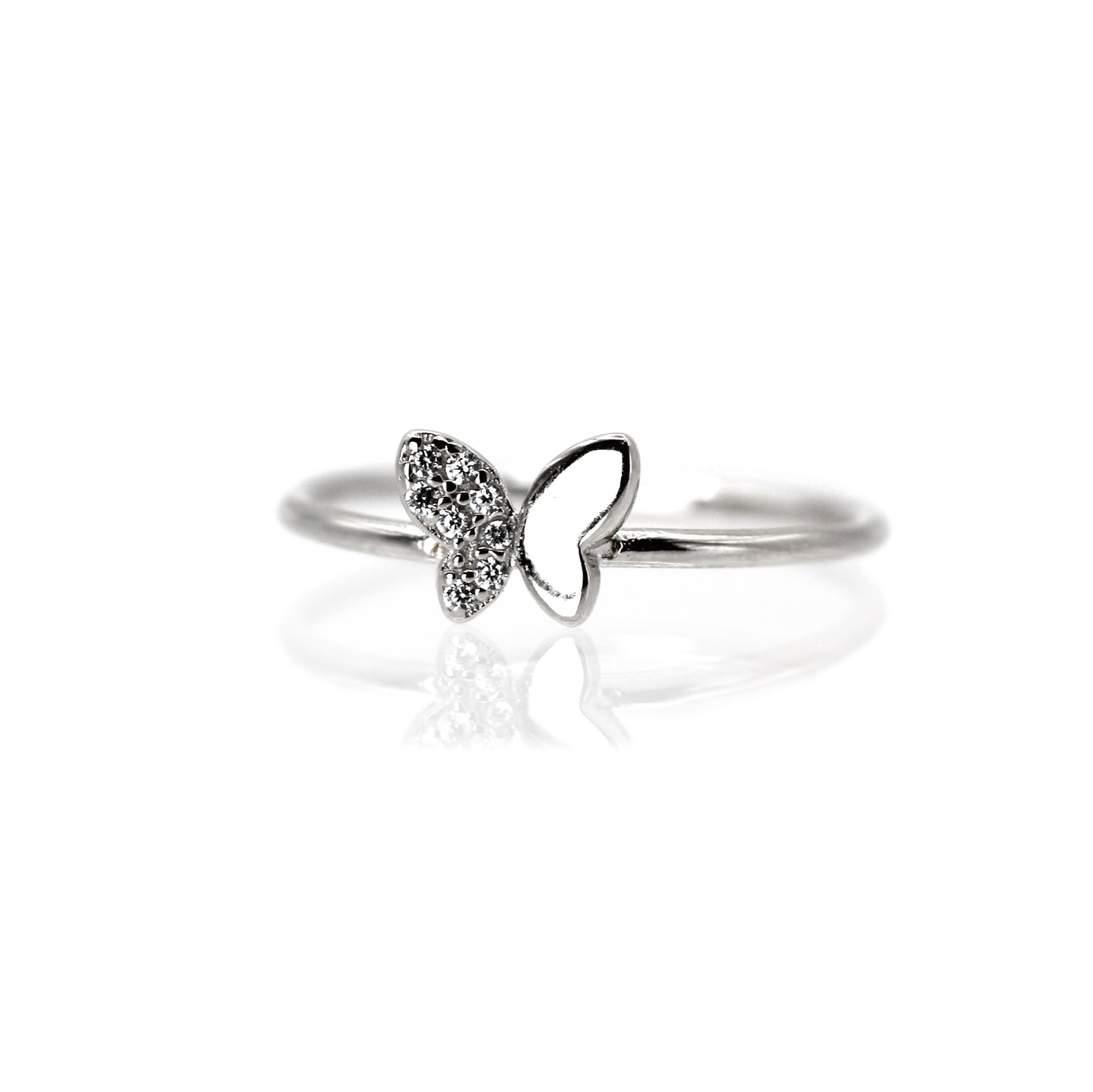 14k Lovely Butterfly with Diamond Gold Ring