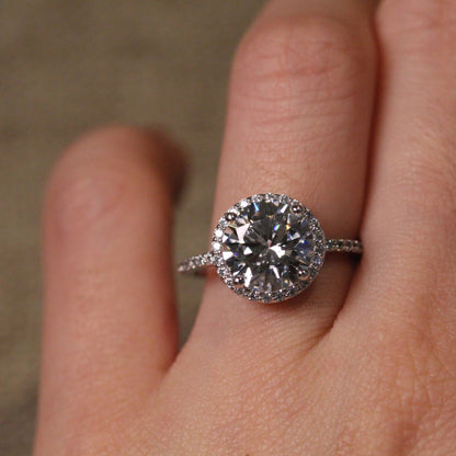 Halo Diamond Engagement Ring in Platinum