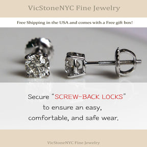 14k 4mm Natural Diamond Stud Earrings | VicStone.NYC