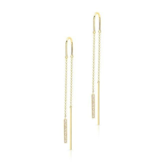 14k Gold Diamond Chain Earrings