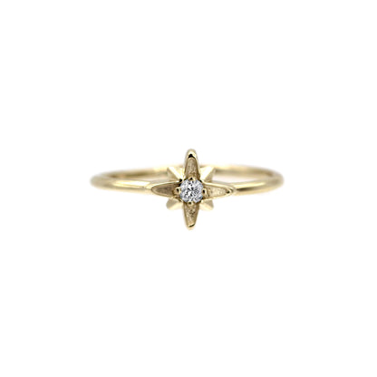 14k North Star April Diamond Birthstone Ring