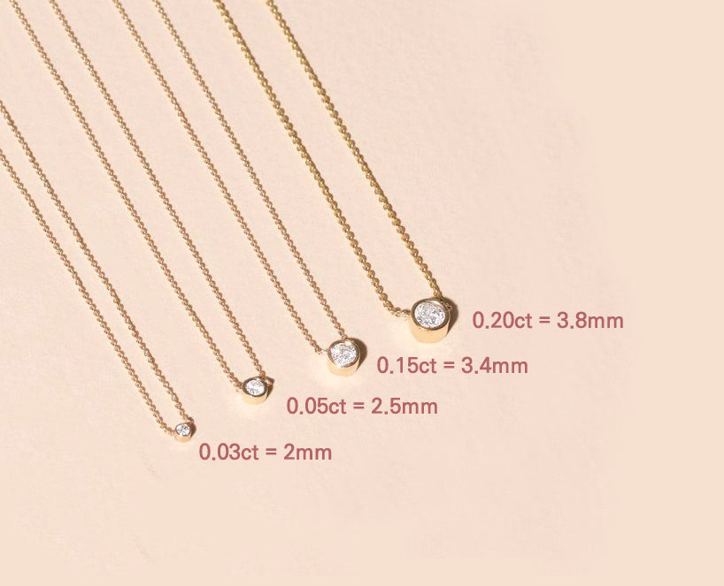 Bezel Setting 4mm (0.25ctw) Diamond Necklace