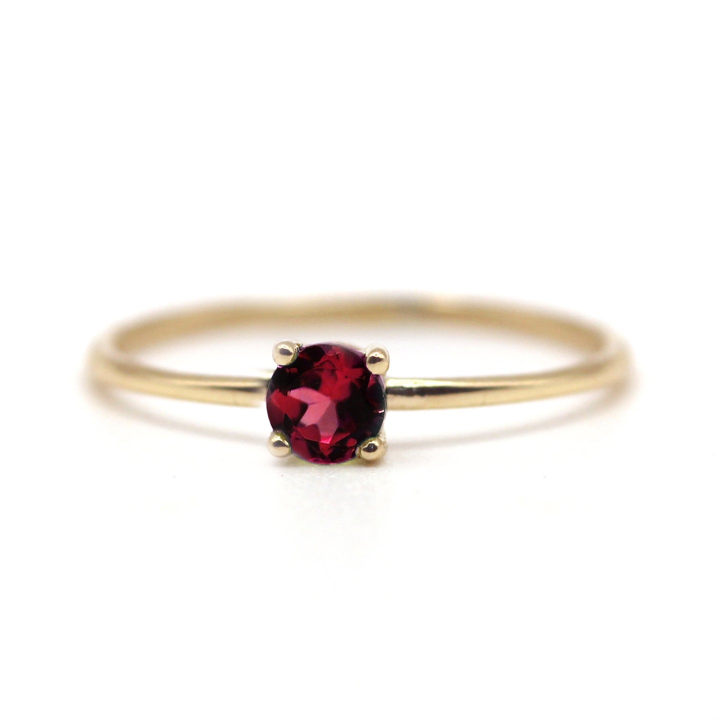 14k January Garnet Birthstone Gold Ring