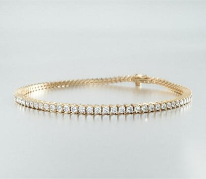 14k Solid Gold - 4 prong Diamond Tennis Bracelet