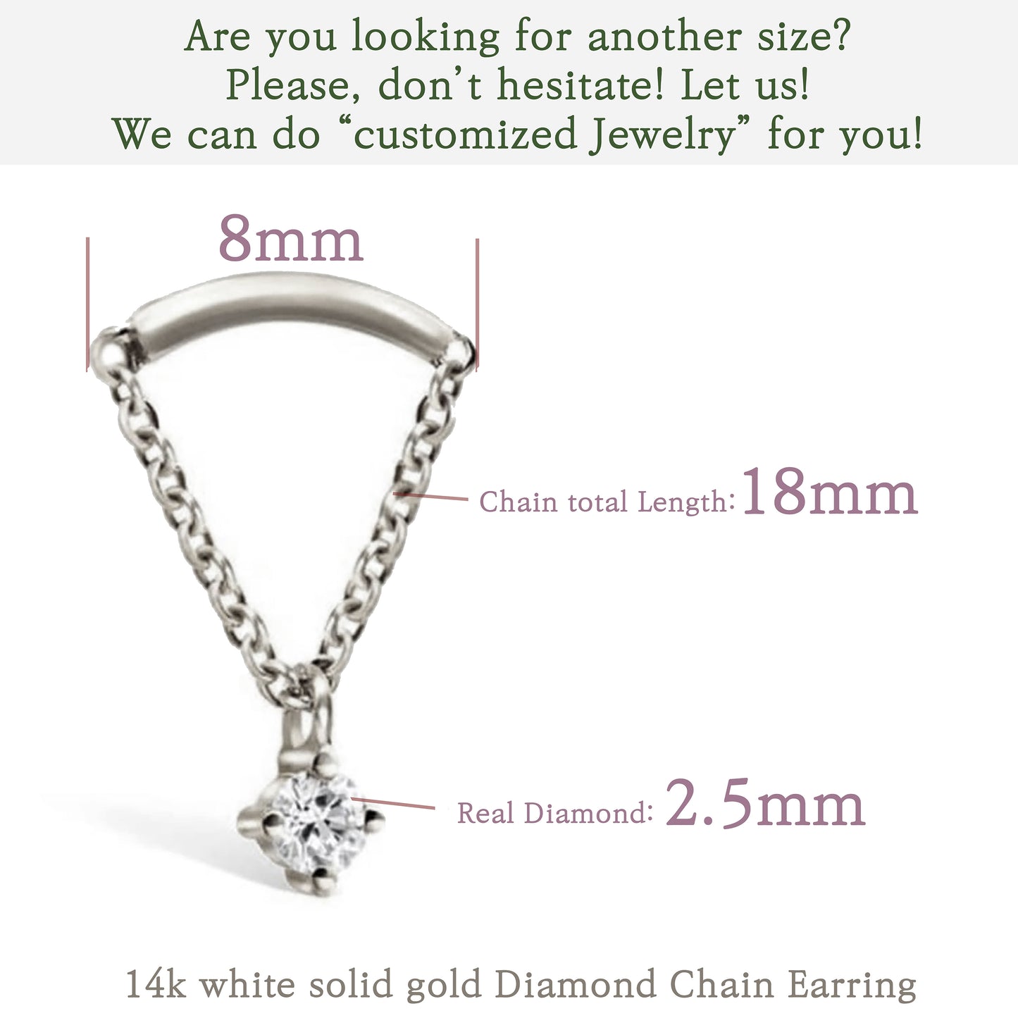 Natural Diamond Industrial 14k Gold Earrings