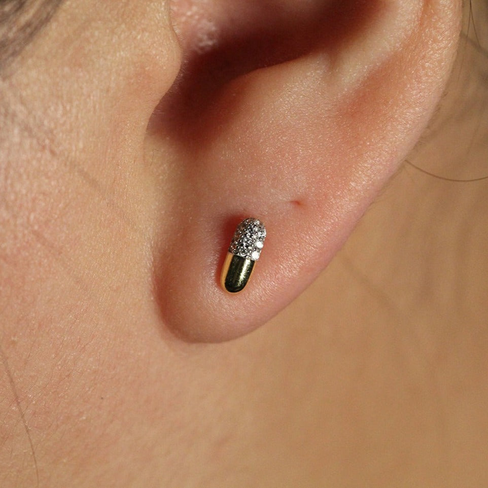 Sterling Silver Pill Earrings