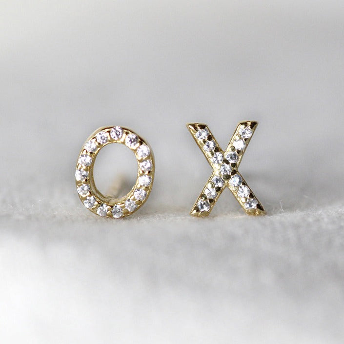 Diamond X. O. Earrings