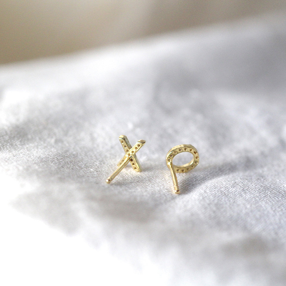 Diamond X. O. Earrings