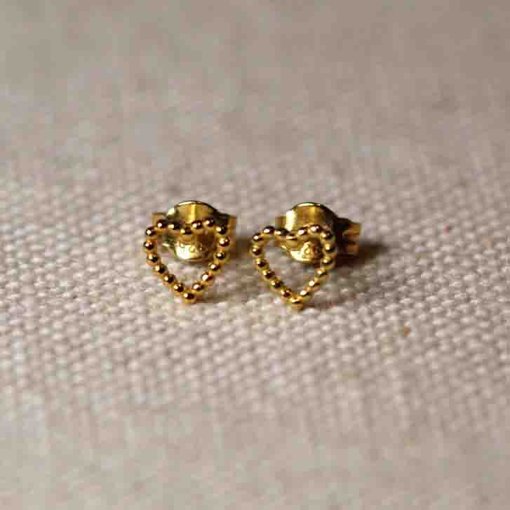 14k Solid Gold - Love Gold Earrings