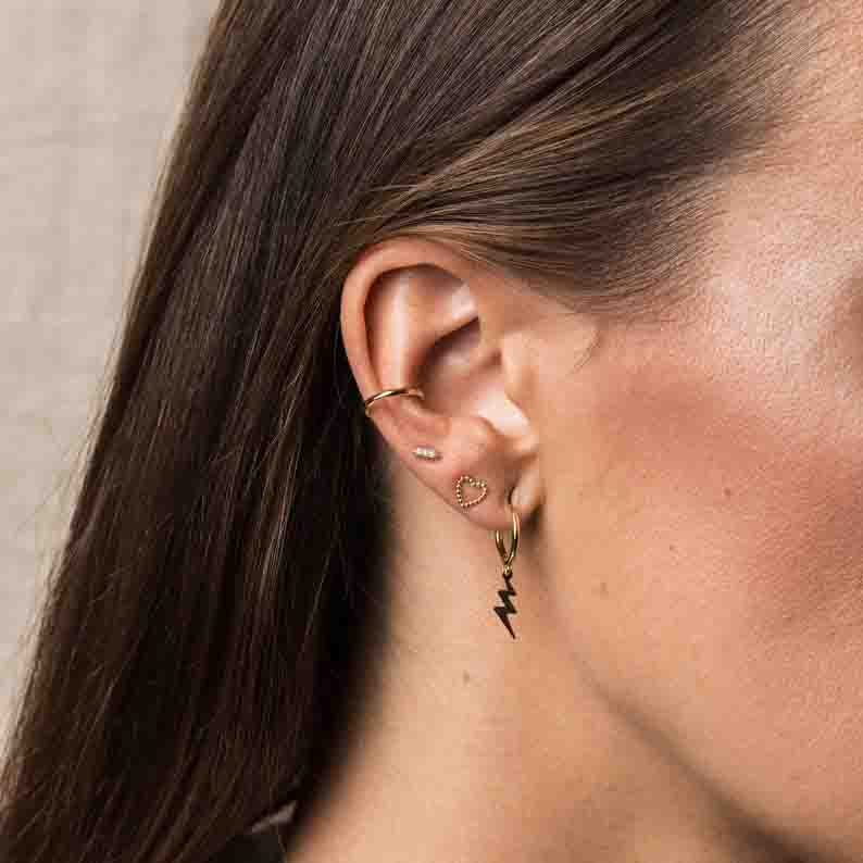 14k Solid Gold - Love Gold Earrings