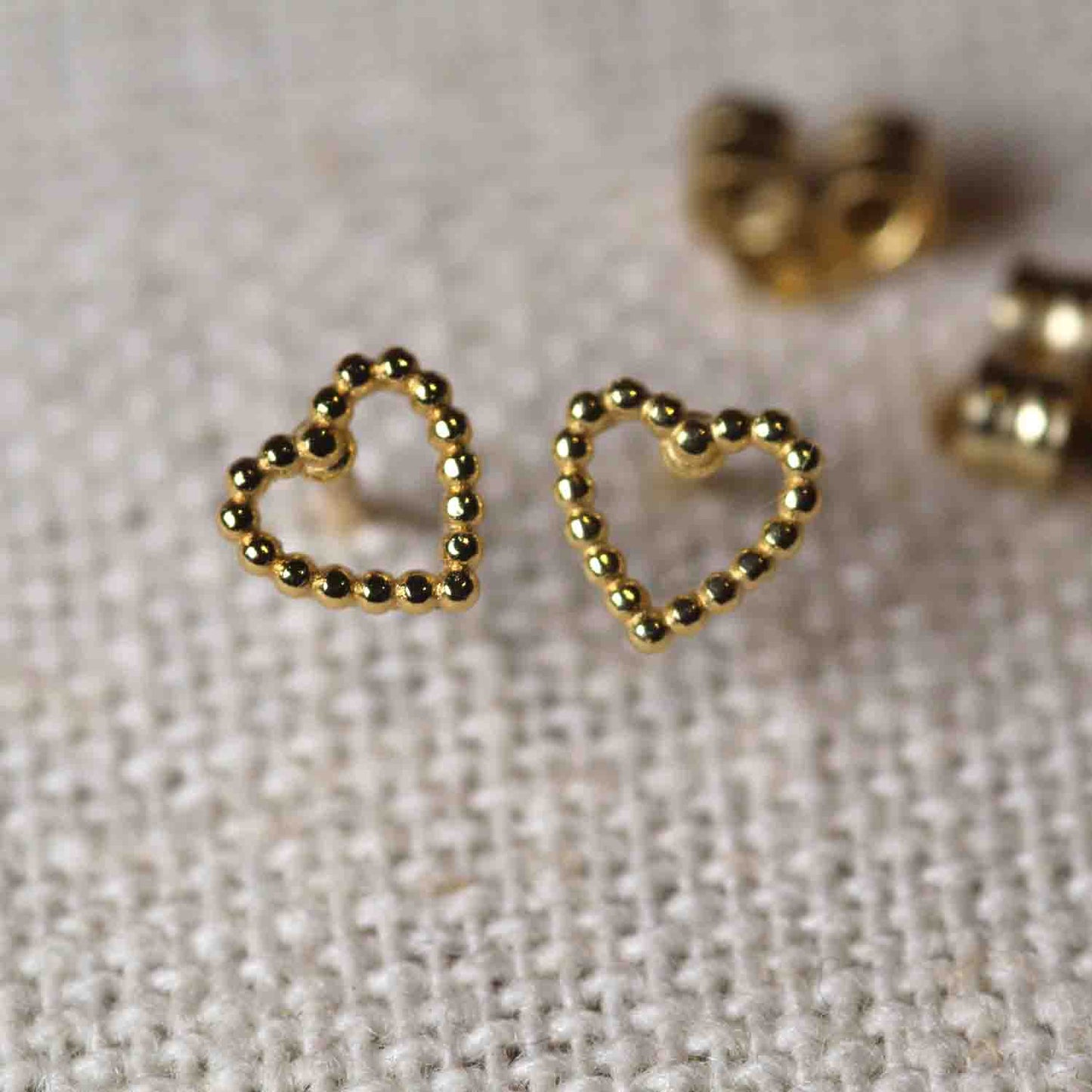 14k Solid Gold - Love Gold Earrings.