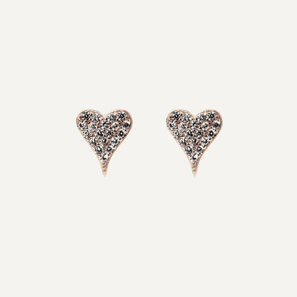 14k Diamond Heart Earrings