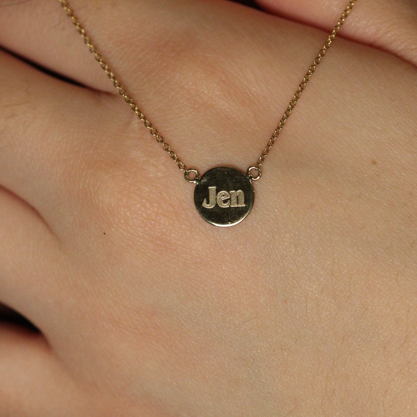 14k Engraving Necklace.