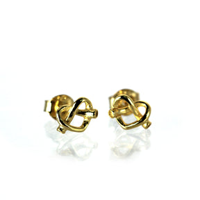 14k Heart Pretzel Earrings | VicStone.NYC