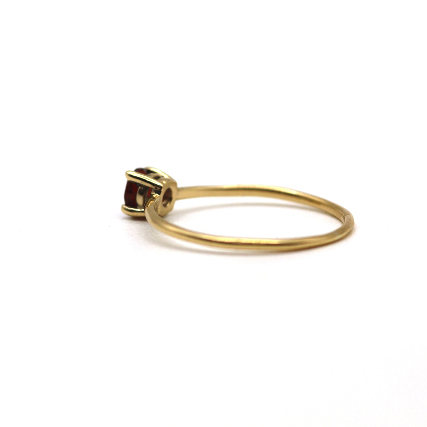 14k January Garnet Birthstone Gold Ring
