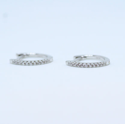 Thin Diamonds Small Size Hoop Earrings