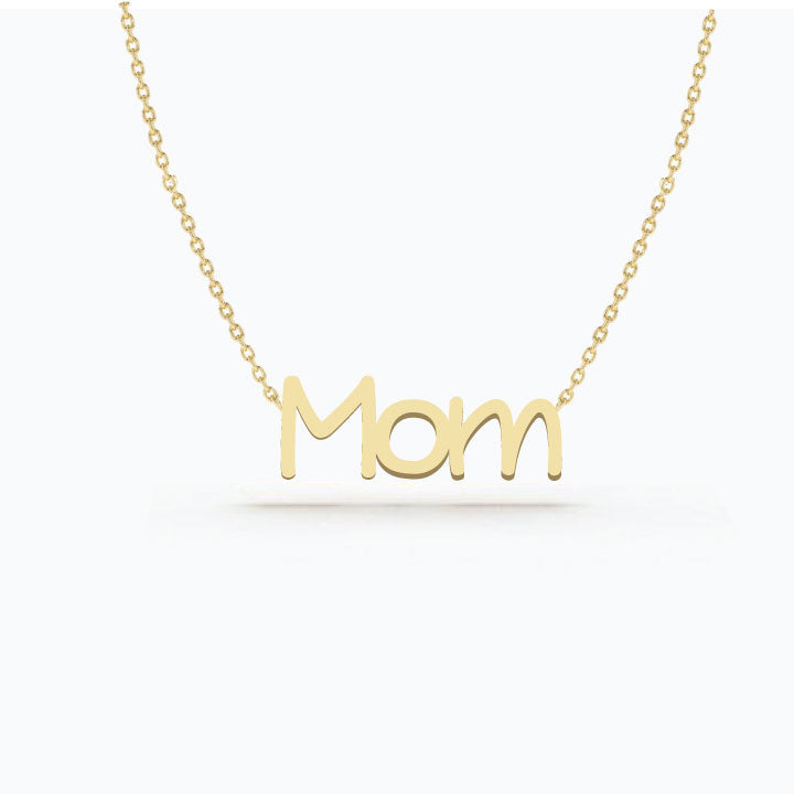 14k Gold Mom letter Necklace