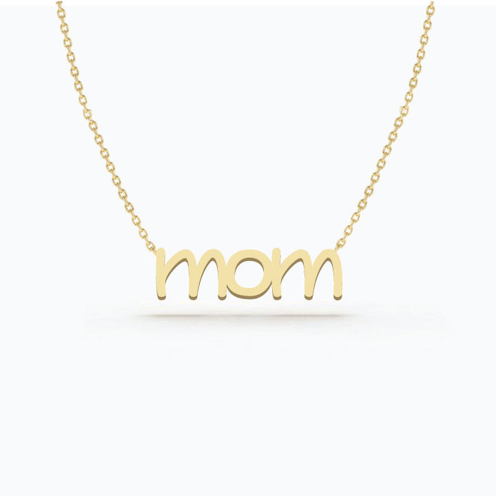 14k Gold mom letter Necklace