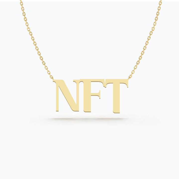 14k Gold NFT Necklace - Customized - Any letter is available